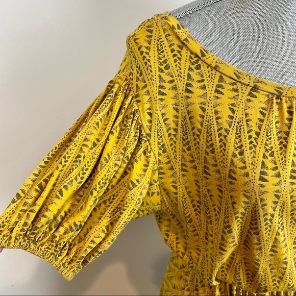 Daily Ritual Dress size XS Yellow Grey Print - Picture 3 of 6